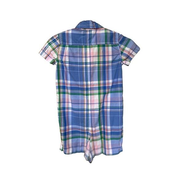 Ralph Lauren Baby Boys Plaid Button-Down Cotton Romper 9M - Picture 2 of 4
